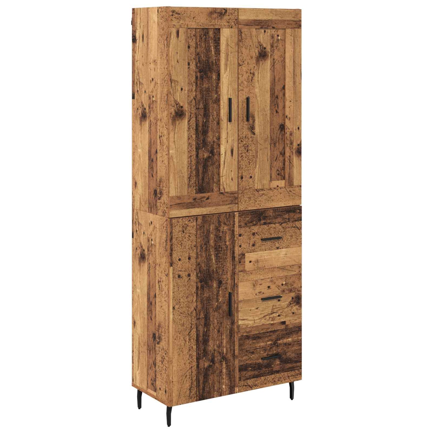 Highboard with Drawer 2 pcs Old Wood Engineered Wood