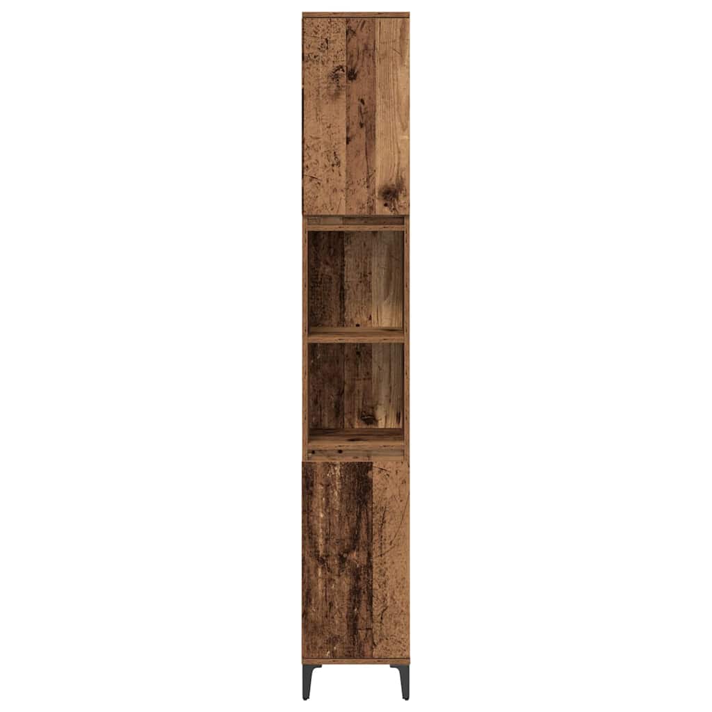 Bathroom Furniture Set with Door 3 pcs Old wood Engineered wood