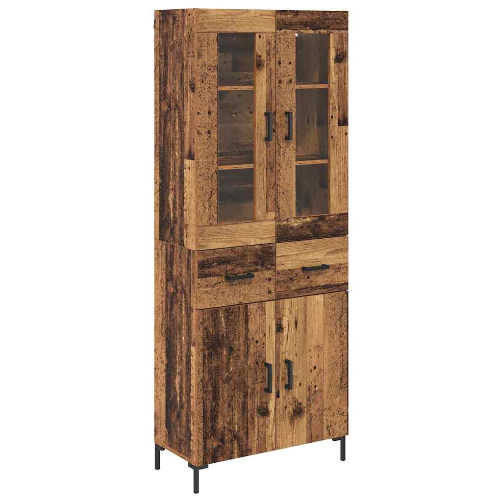 Highboard with Drawer 2 pcs Old Wood Engineered Wood