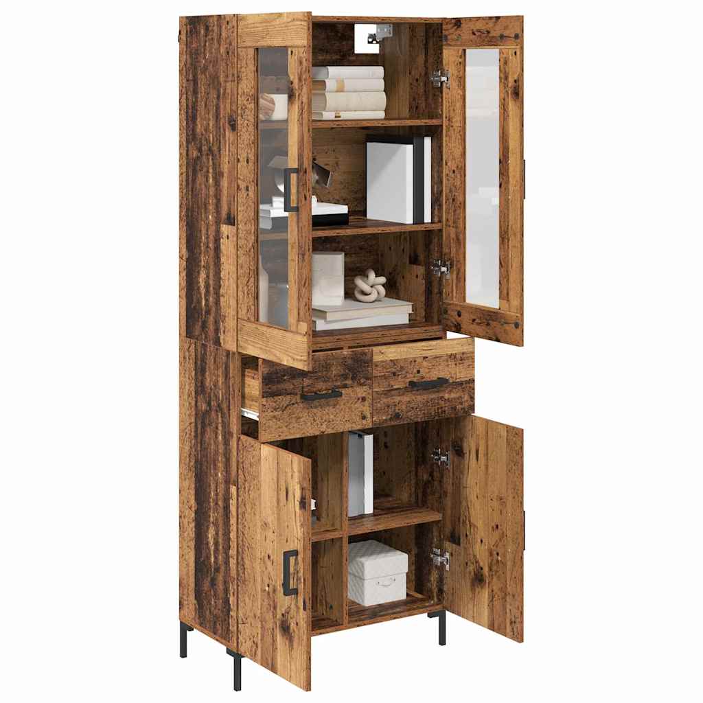 Highboard with Drawer 2 pcs Old Wood Engineered Wood