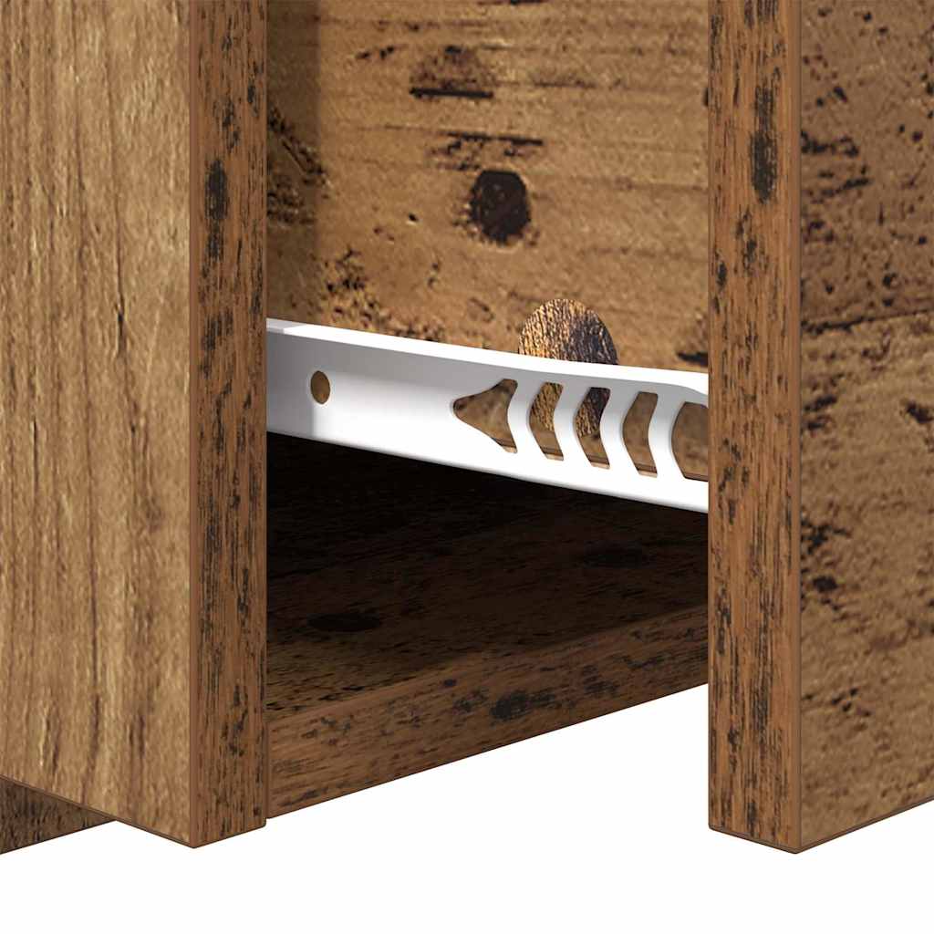 Headboard with Cabinet 3 pcs Old Wood Engineered Wood