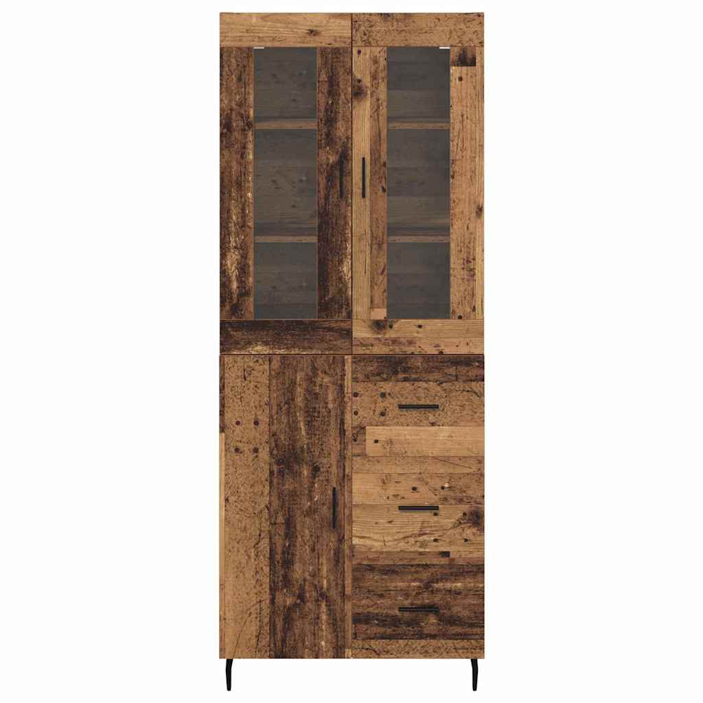 Highboard with Drawer 2 pcs Old Wood Engineered Wood