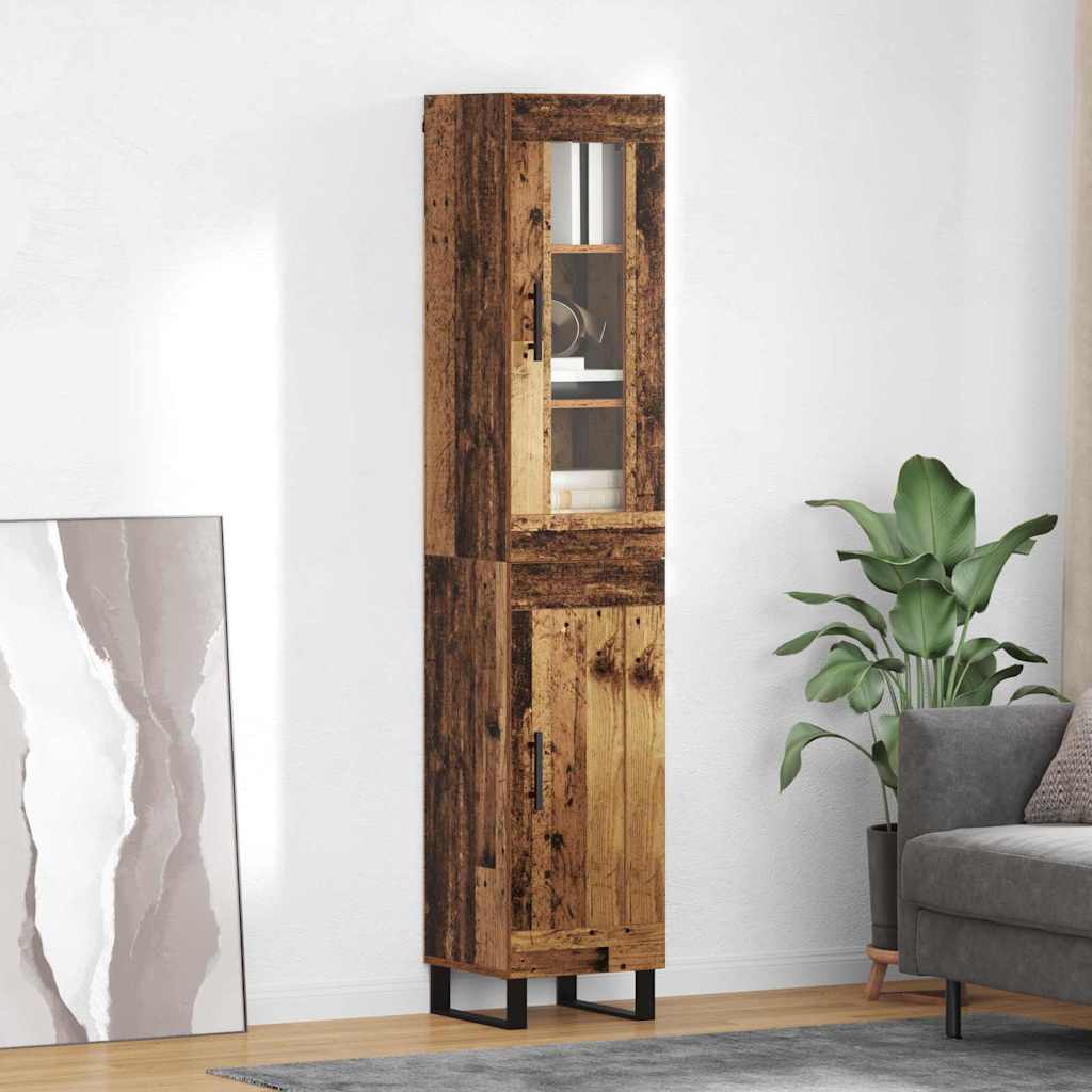 Highboard Old Wood 34.5 x 34 x 180 cm Engineered Wood