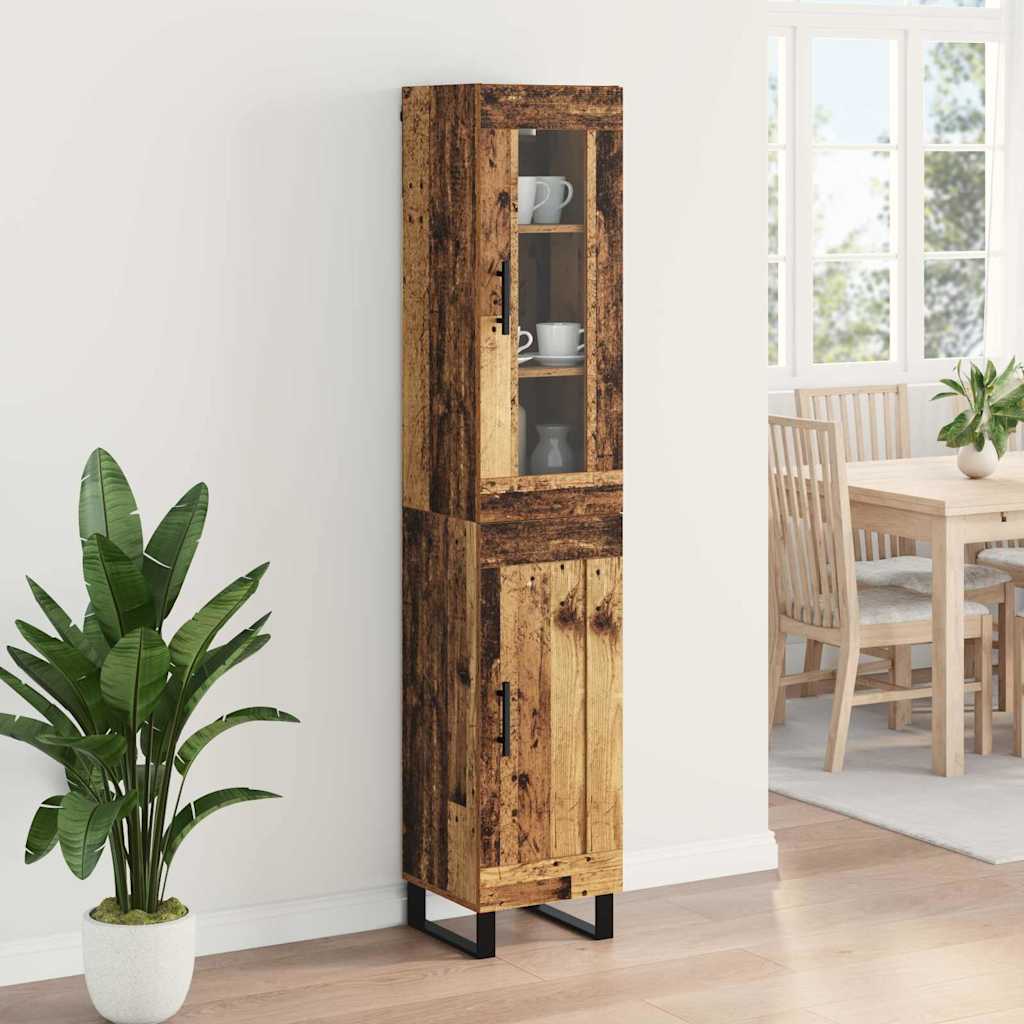 Highboard Old Wood 34.5 x 34 x 180 cm Engineered Wood