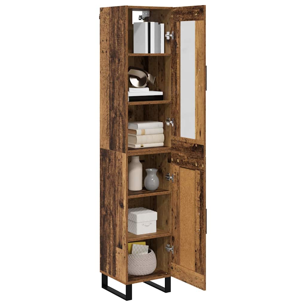 Highboard Old Wood 34.5 x 34 x 180 cm Engineered Wood