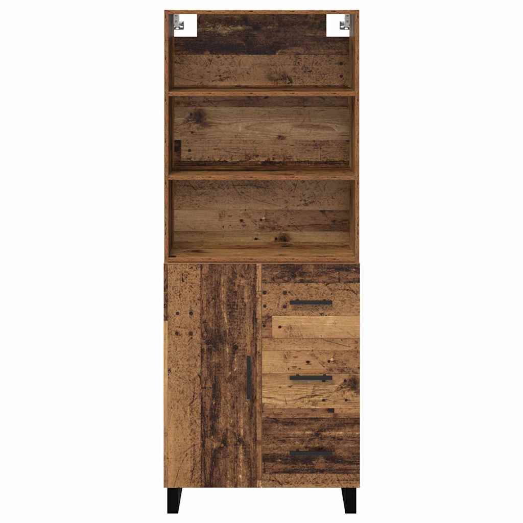 Highboard with Drawer 2 pcs Old Wood Engineered Wood
