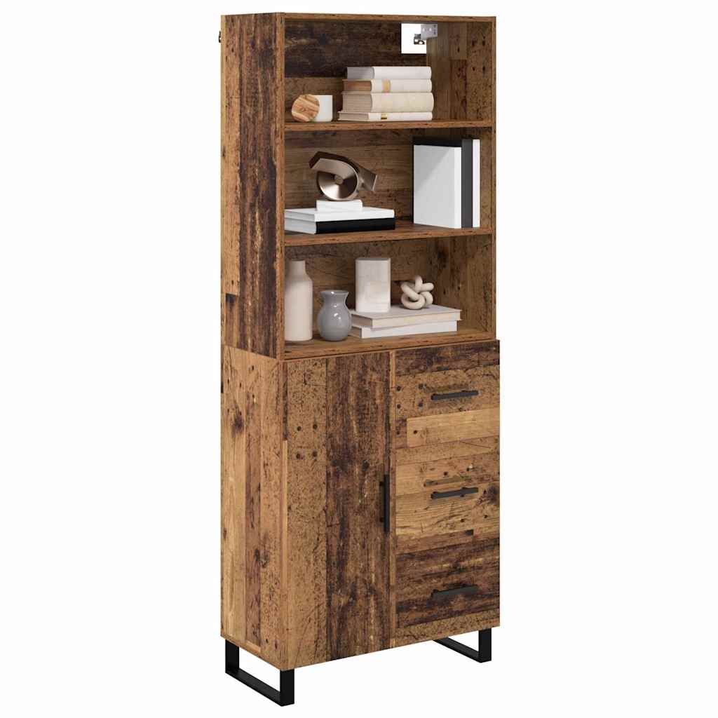 Highboard with Drawer 2 pcs Old Wood Engineered Wood