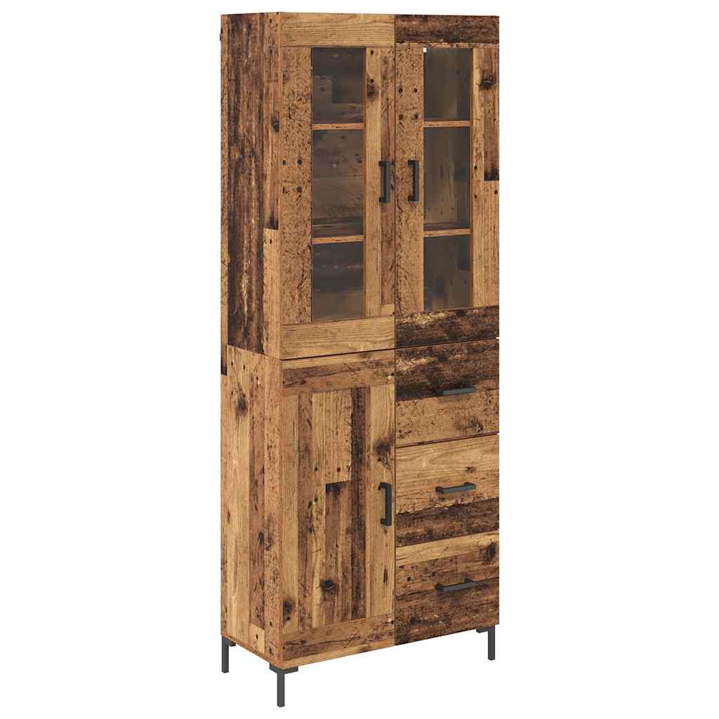Highboard with Drawer 2 pcs Old Wood Engineered Wood