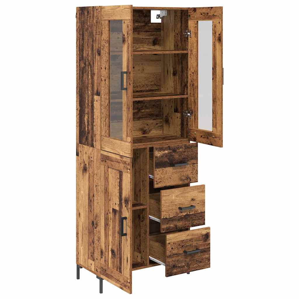 Highboard with Drawer 2 pcs Old Wood Engineered Wood