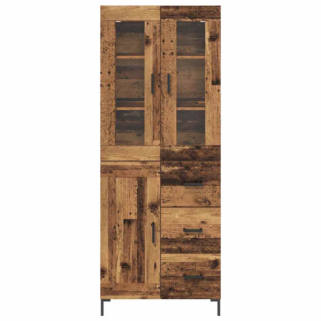 Highboard with Drawer 2 pcs Old Wood Engineered Wood