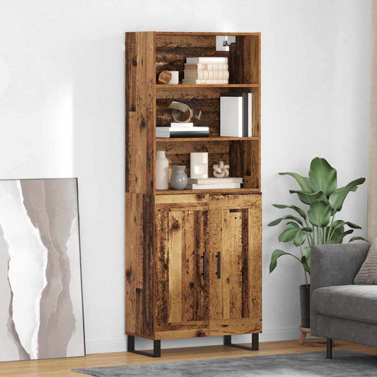 Highboard 2 pcs Old Wood 69.5 x 34 x 180 cm