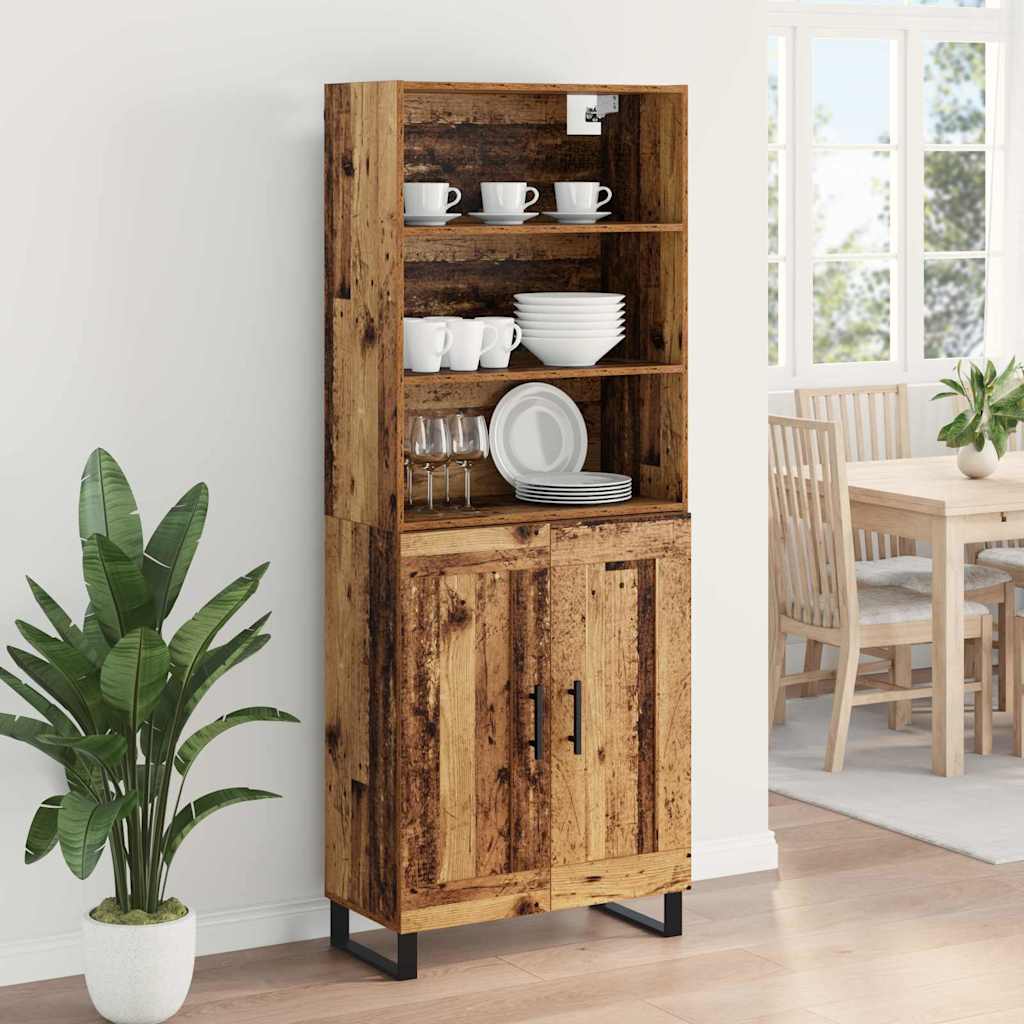 Highboard 2 pcs Old Wood Engineered Wood