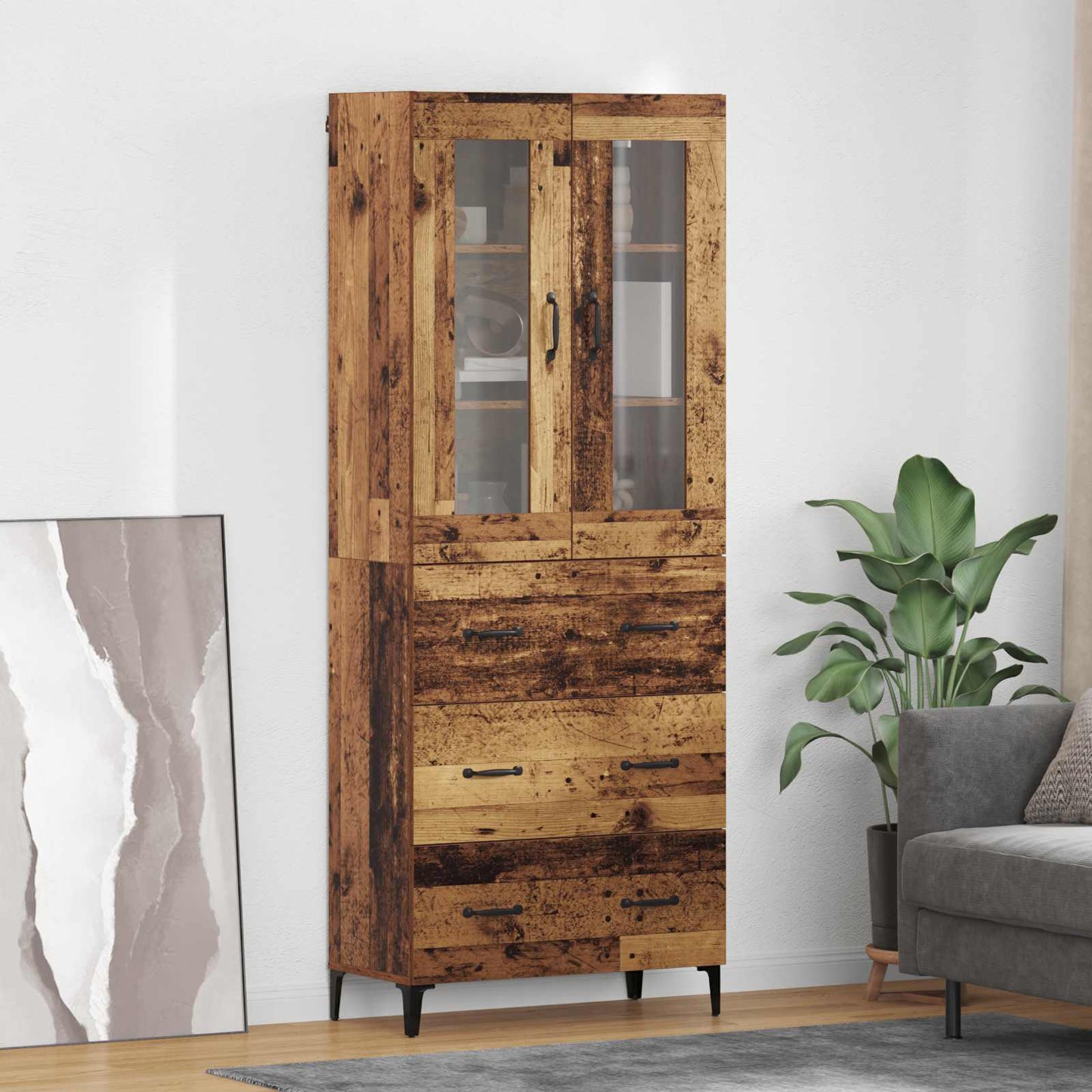 Highboard Old Wood 69.5 x 34 x 180 cm Engineered Wood