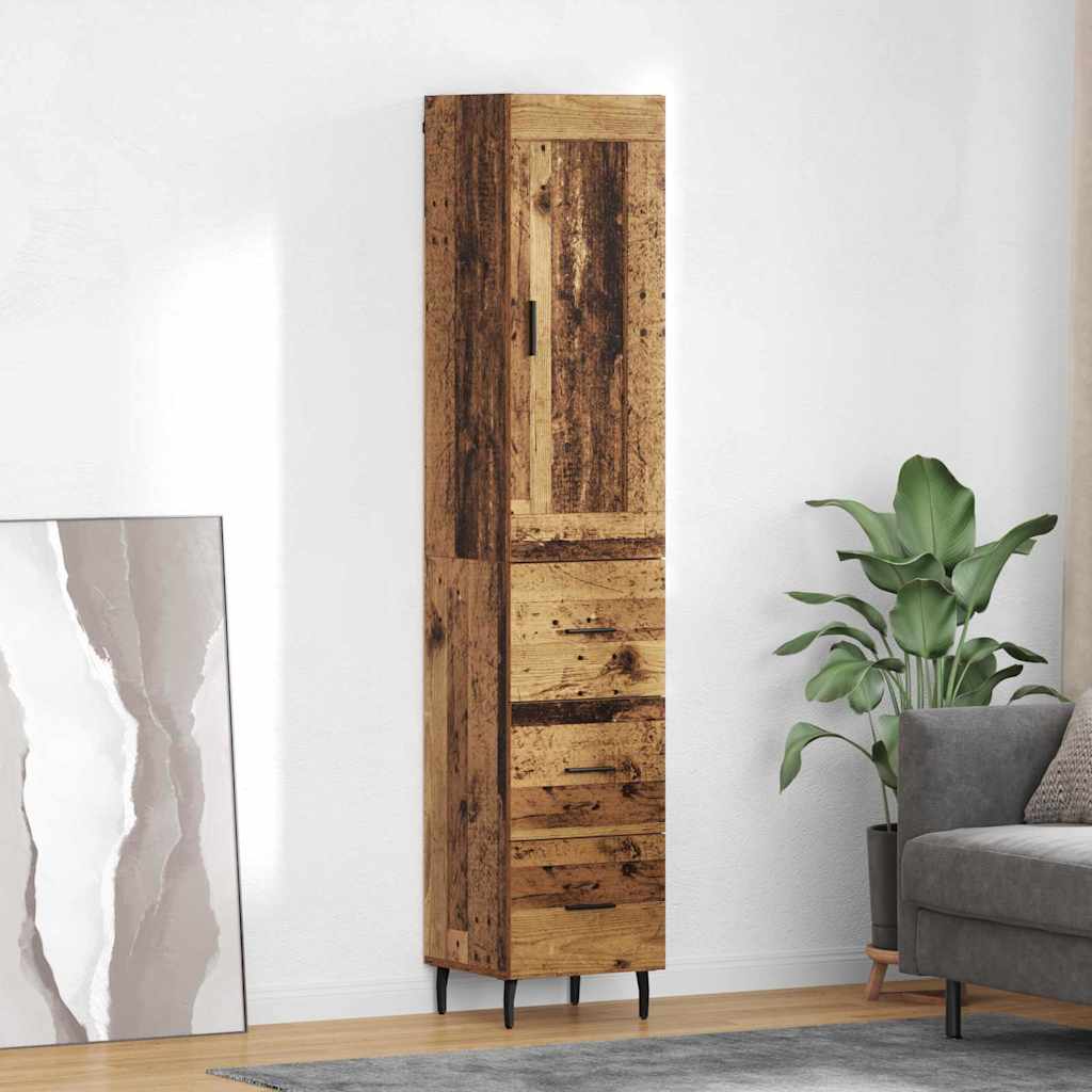 Highboard Old Wood 34.5 x 34 x 180 cm Engineered Wood
