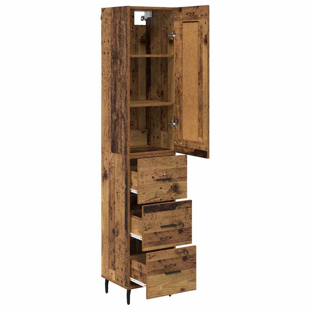 Highboard Old Wood 34.5 x 34 x 180 cm Engineered Wood