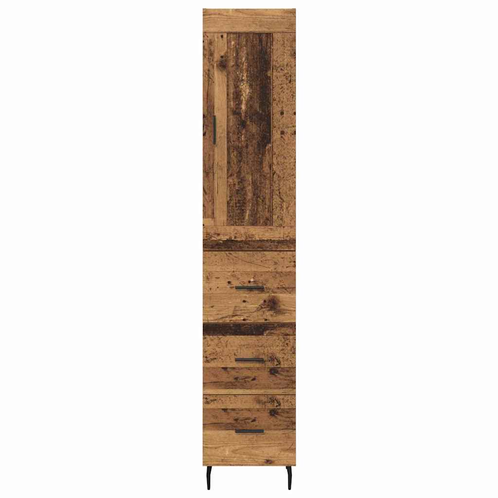 Highboard Old Wood 34.5 x 34 x 180 cm Engineered Wood