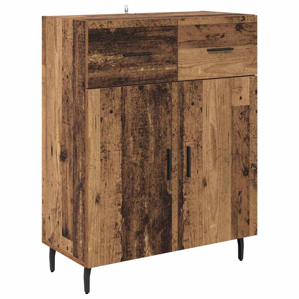 Highboard with Drawer 2 pcs Old Wood Engineered Wood
