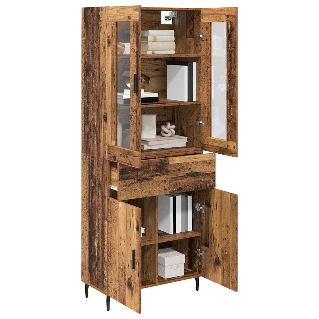 Highboard with Drawer 2 pcs Old Wood Engineered Wood