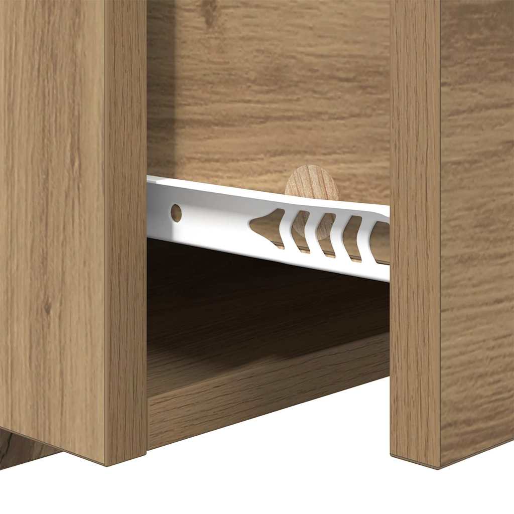 Headboard with Cabinet 3 pcs Artisan Oak Engineered Wood
