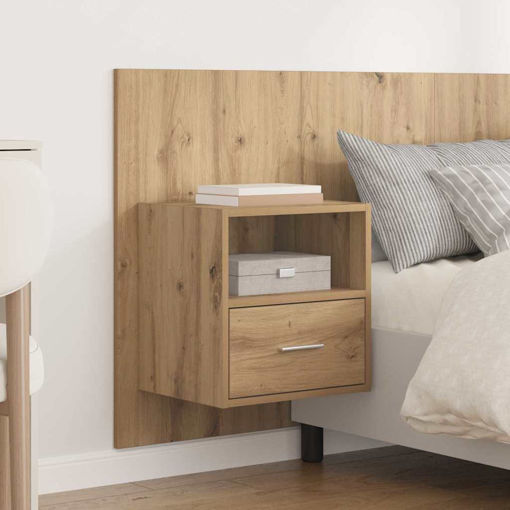 Headboard with Cabinet 3 pcs Artisan Oak Engineered Wood