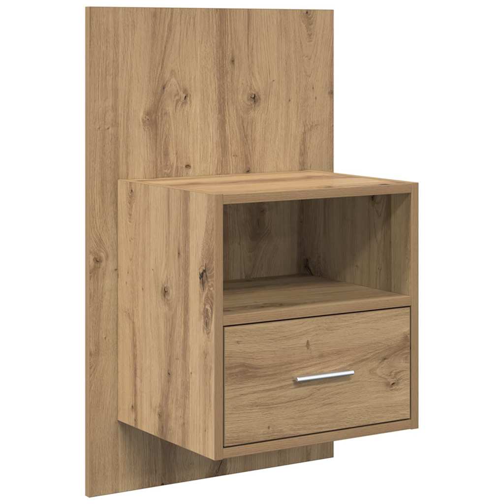 Headboard with Cabinet 3 pcs Artisan Oak Engineered Wood