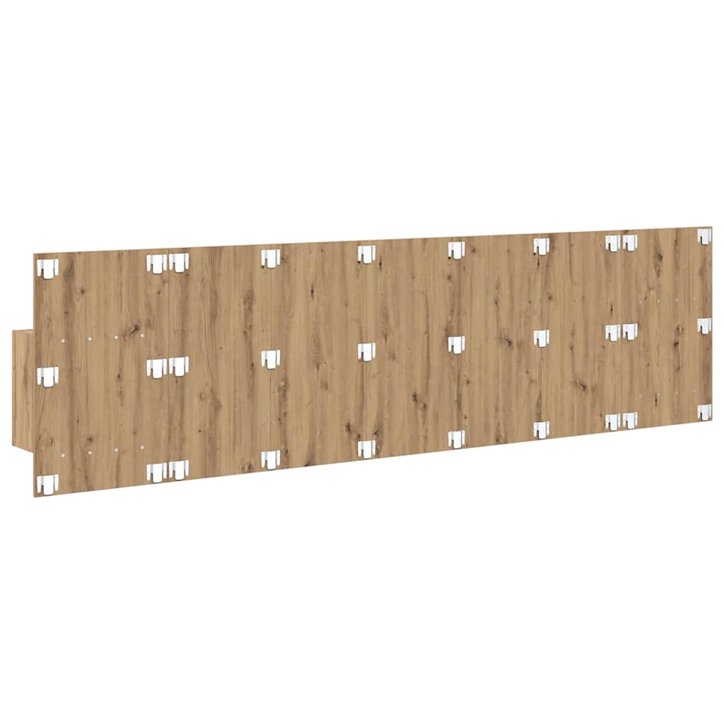 Headboard with Cabinet 3 pcs Artisan Oak Engineered Wood