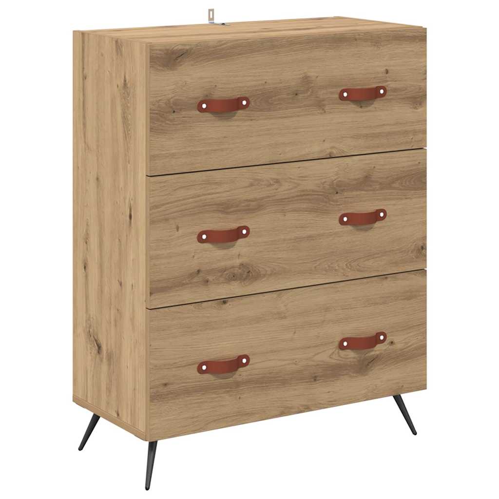 Highboard Cabinet with Shelf 2 pcs Artisan Oak Engineered Wood