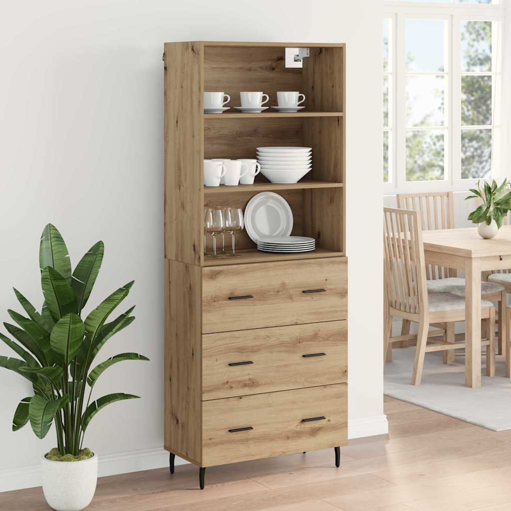 Highboard 2 pcs Artisan Oak 69.5 x 32.5 x 180 cm