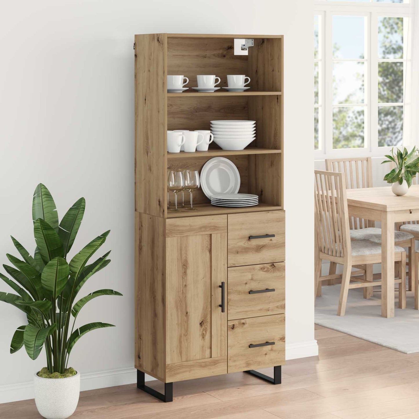 Highboard 2 pcs Artisan Oak 69.5 x 34 x 180 cm Engineered Wood