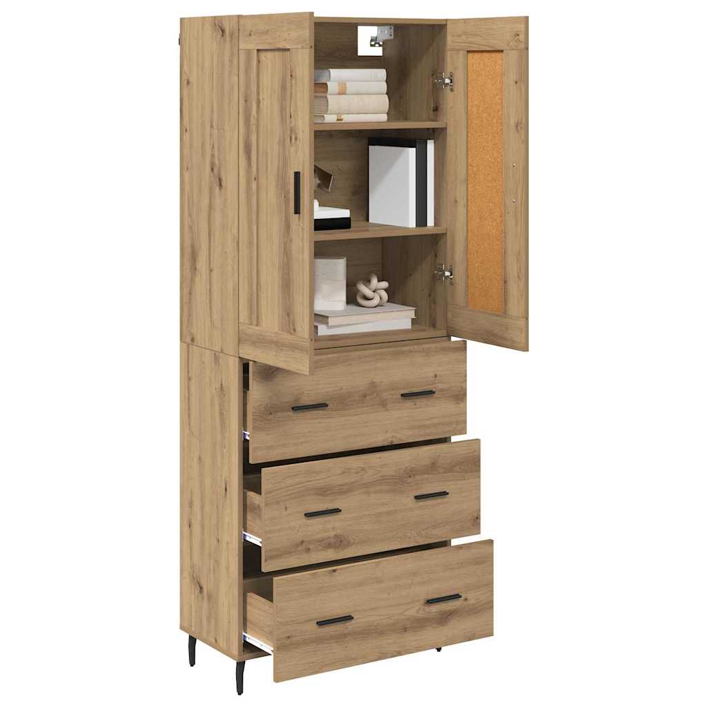 Highboard 2 pcs Artisan Oak 69.5 x 34 x 180 cm Engineered Wood