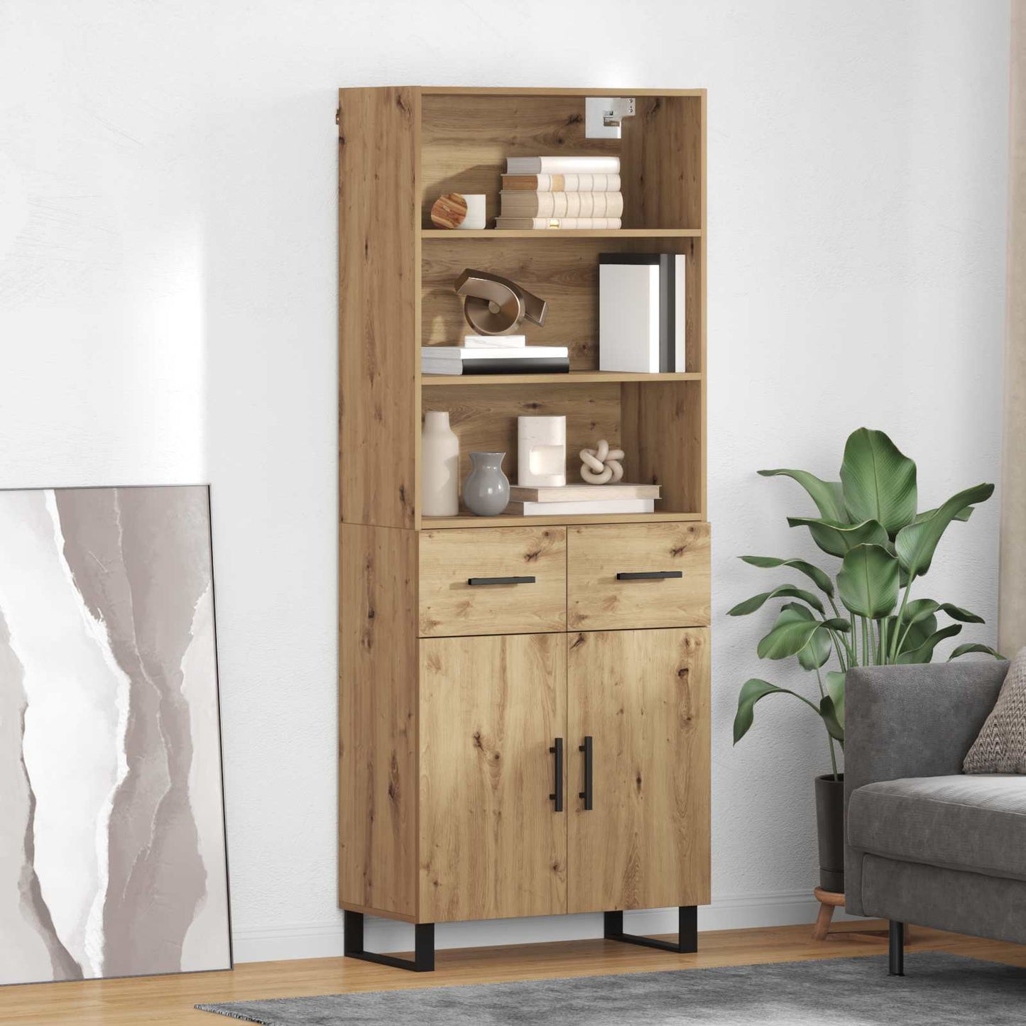 Highboard 2 pcs Artisan Oak 69.5 x 34 x 180 cm