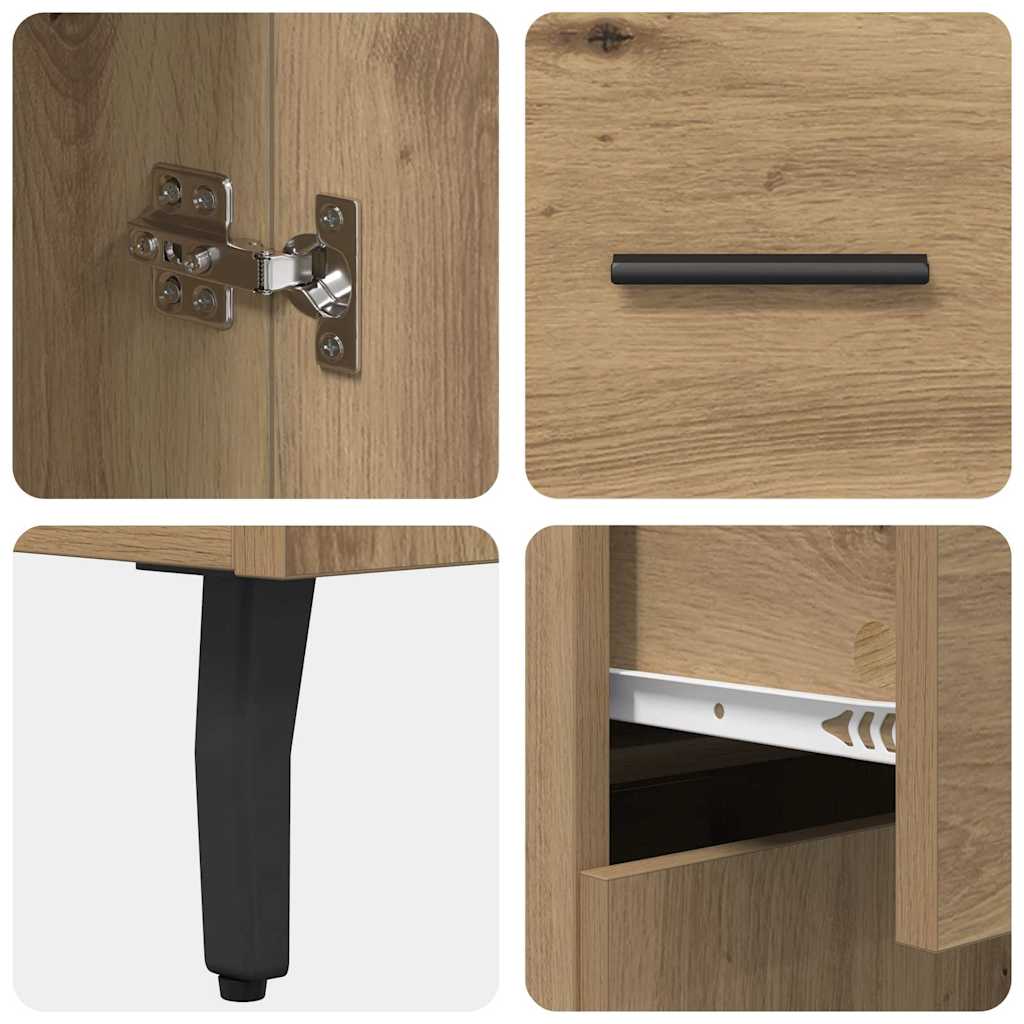 Highboard 2 pcs Artisan Oak 69.5 x 34 x 180 cm Engineered Wood