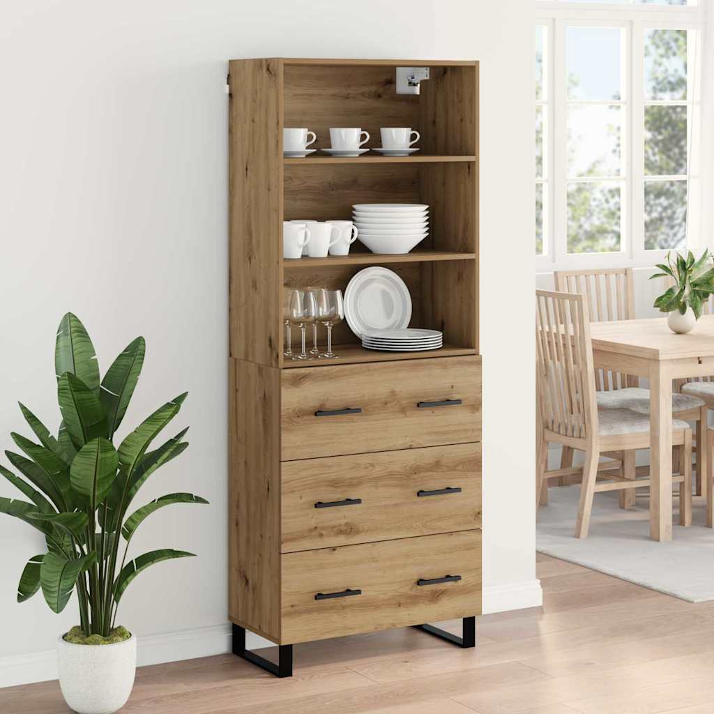 Highboard 2 pcs Artisan Oak 69.5 x 34 x 180 cm Engineered Wood
