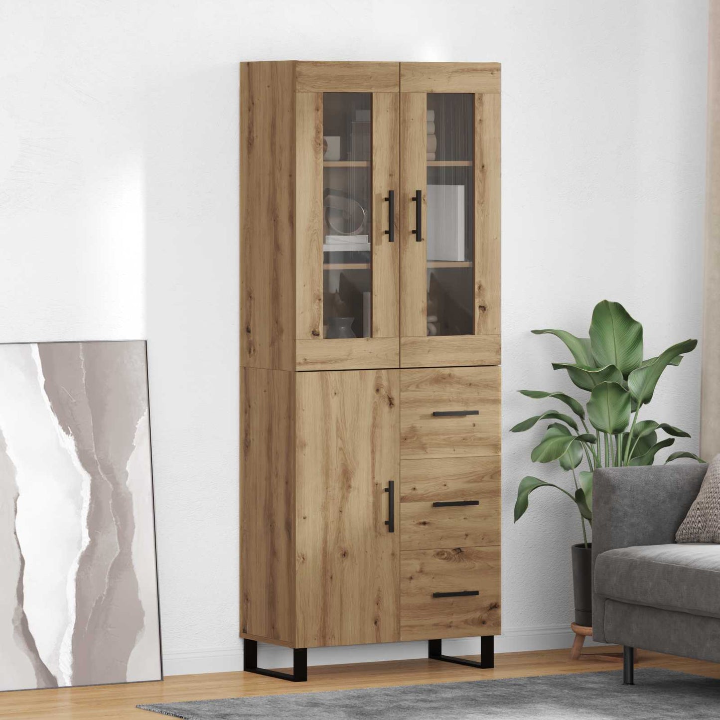 Highboard 2 pcs Artisan Oak 69.5 x 34 x 180 cm Engineered Wood