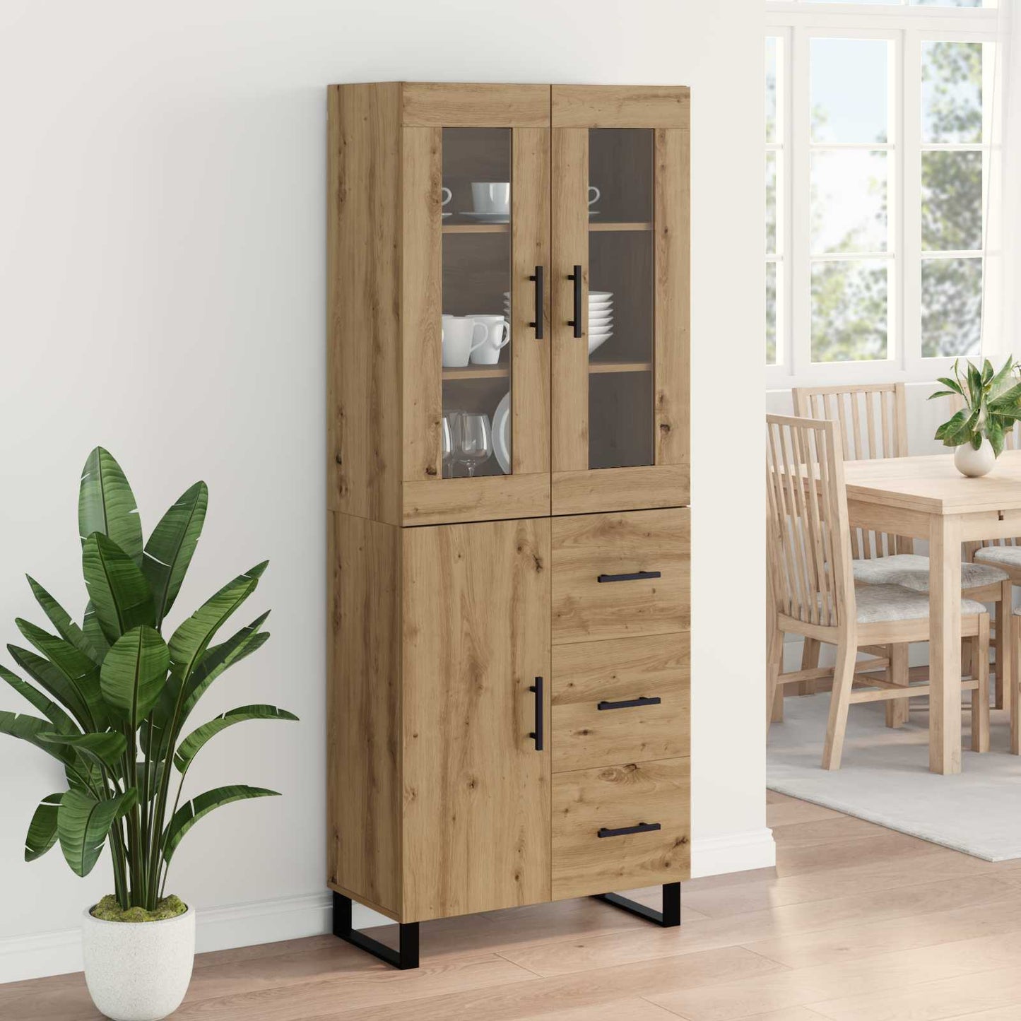 Highboard 2 pcs Artisan Oak 69.5 x 34 x 180 cm Engineered Wood