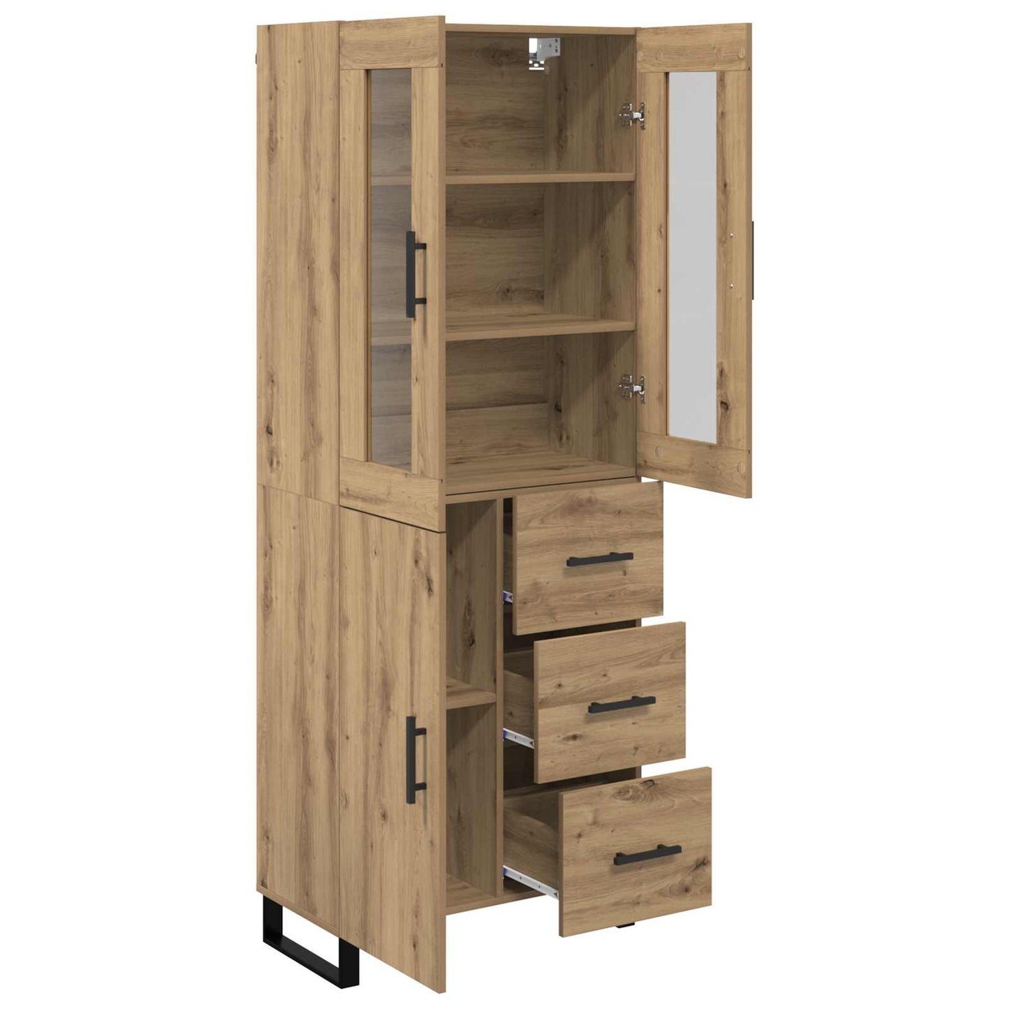 Highboard 2 pcs Artisan Oak 69.5 x 34 x 180 cm Engineered Wood