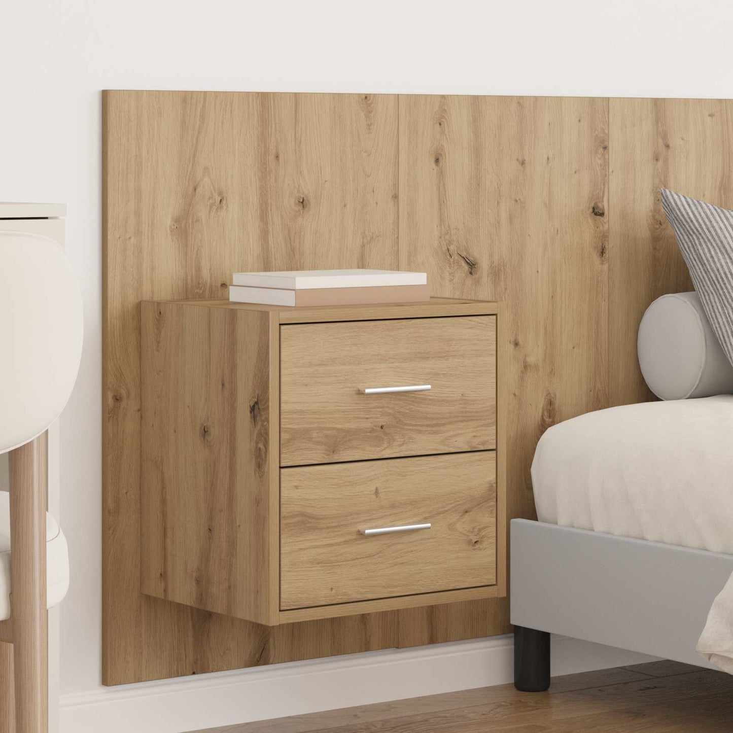 Headboard with Cabinet 3 pcs Artisan Oak Engineered Wood