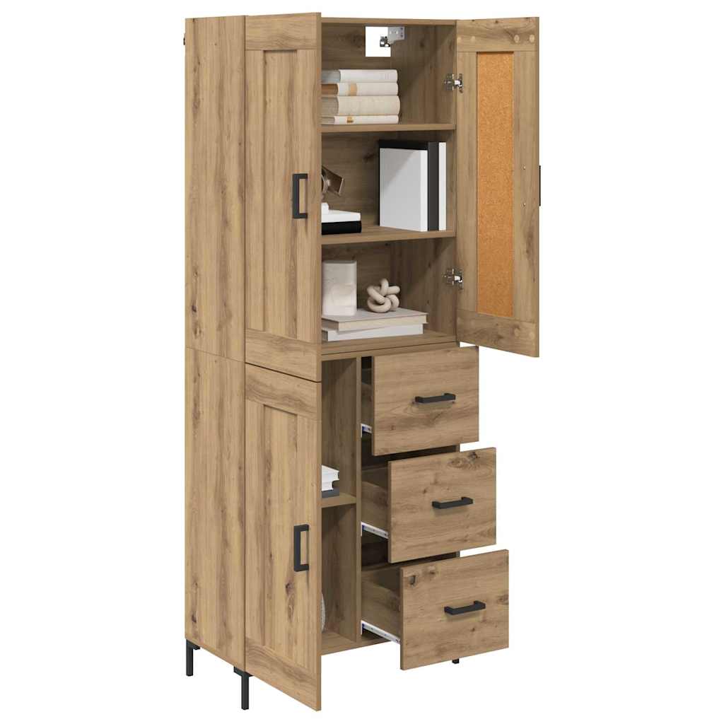 Highboard 2 pcs Artisan Oak 69.5 x 34 x 180 cm Engineered Wood