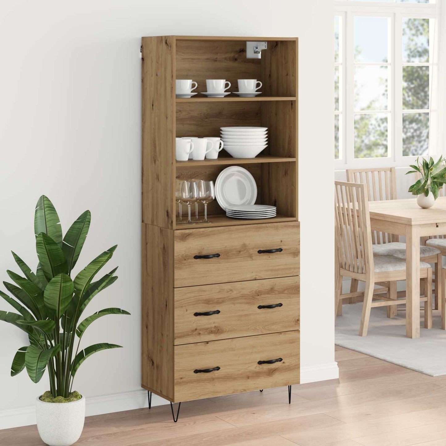 Highboard 2 pcs Artisan Oak 69.5 x 34 x 180 cm Engineered Wood
