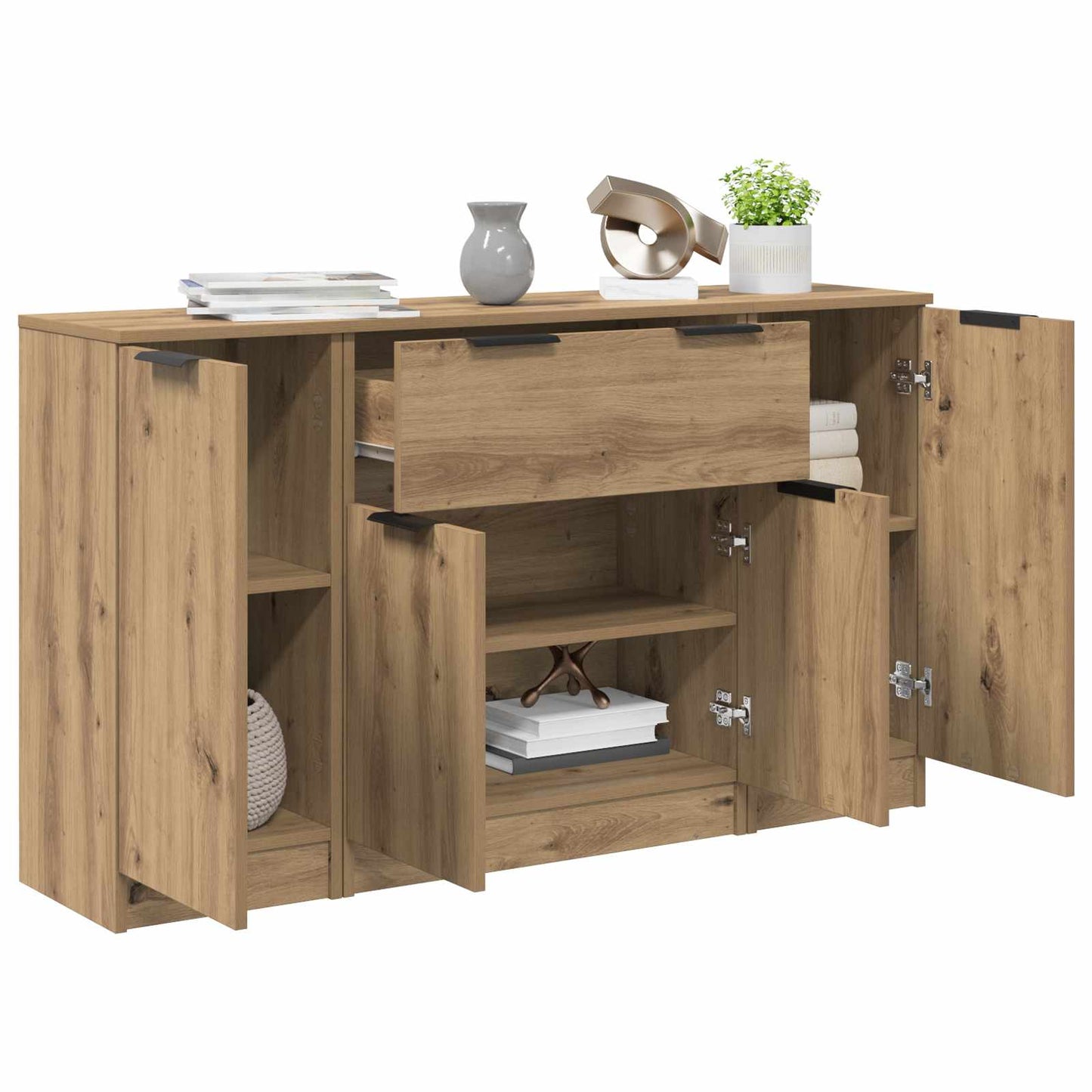 Sideboard 3 pcs Artisan Oak 120 x 30 x 70 cm Engineered Wood