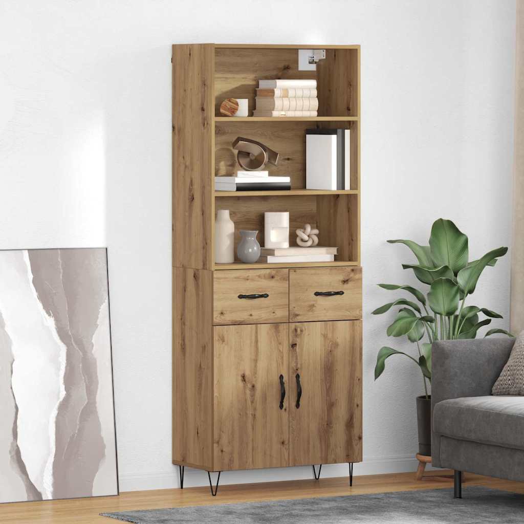 Highboard 2 pcs Artisan Oak 69.5 x 34 x 180 cm Engineered Wood