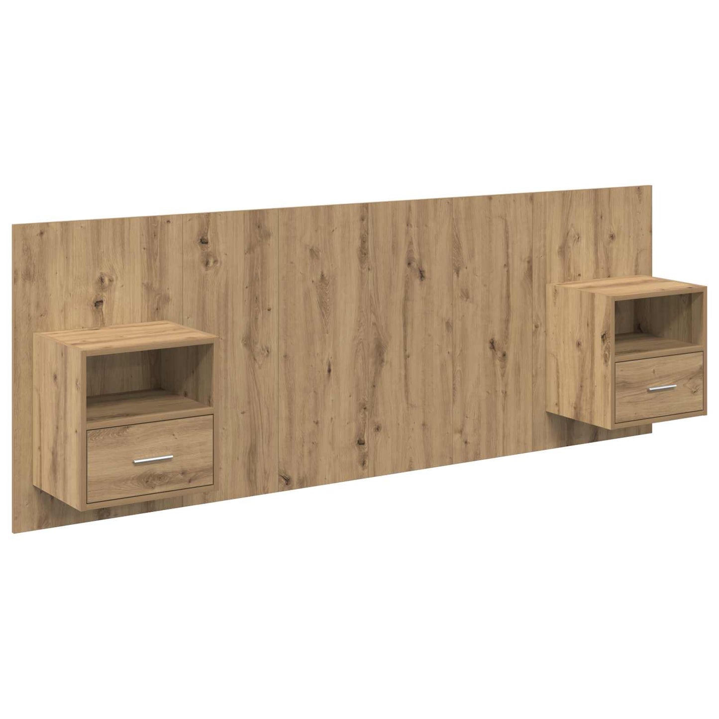 Headboard with Cabinet 3 pcs Artisan Oak Engineered Wood