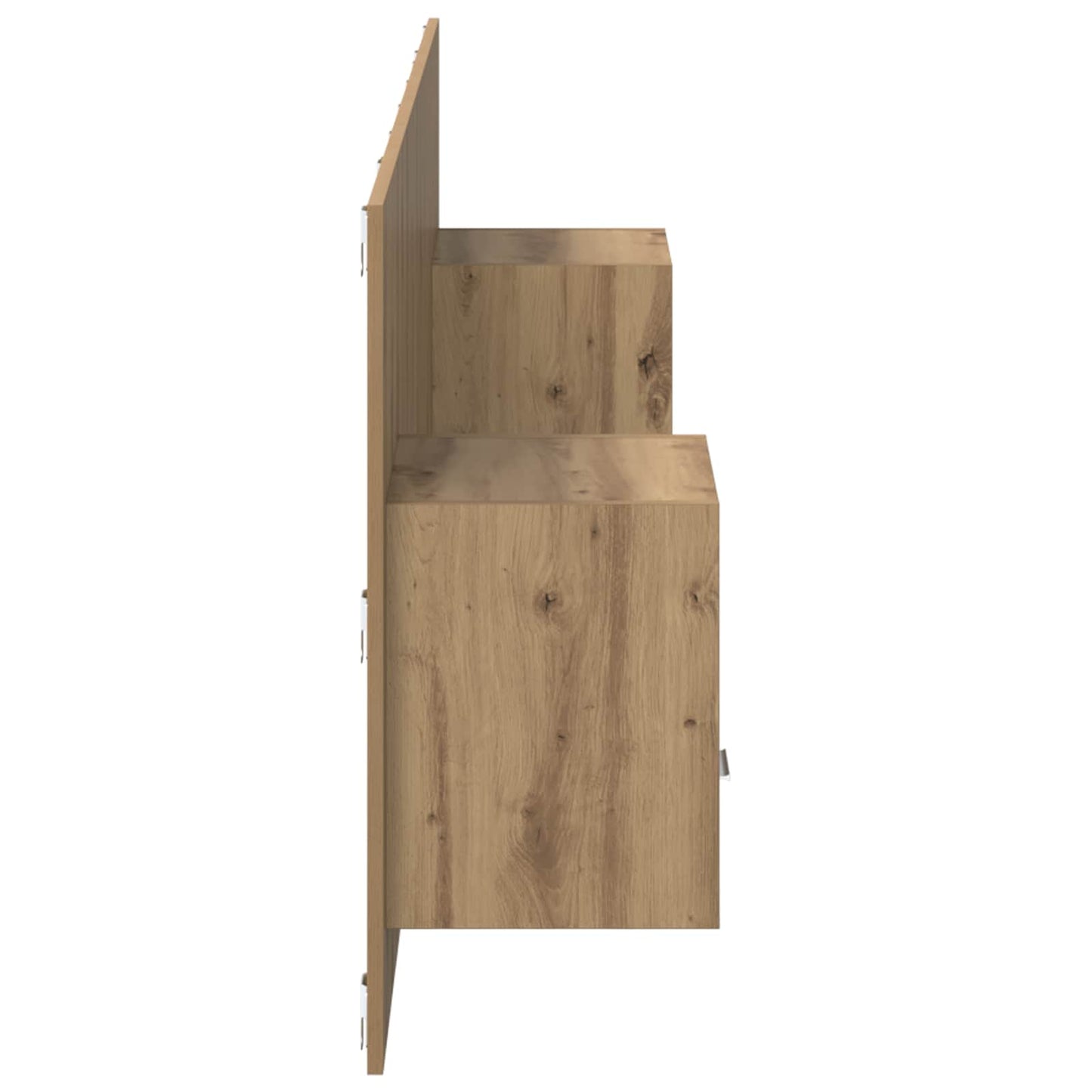 Headboard with Cabinet 3 pcs Artisan Oak Engineered Wood