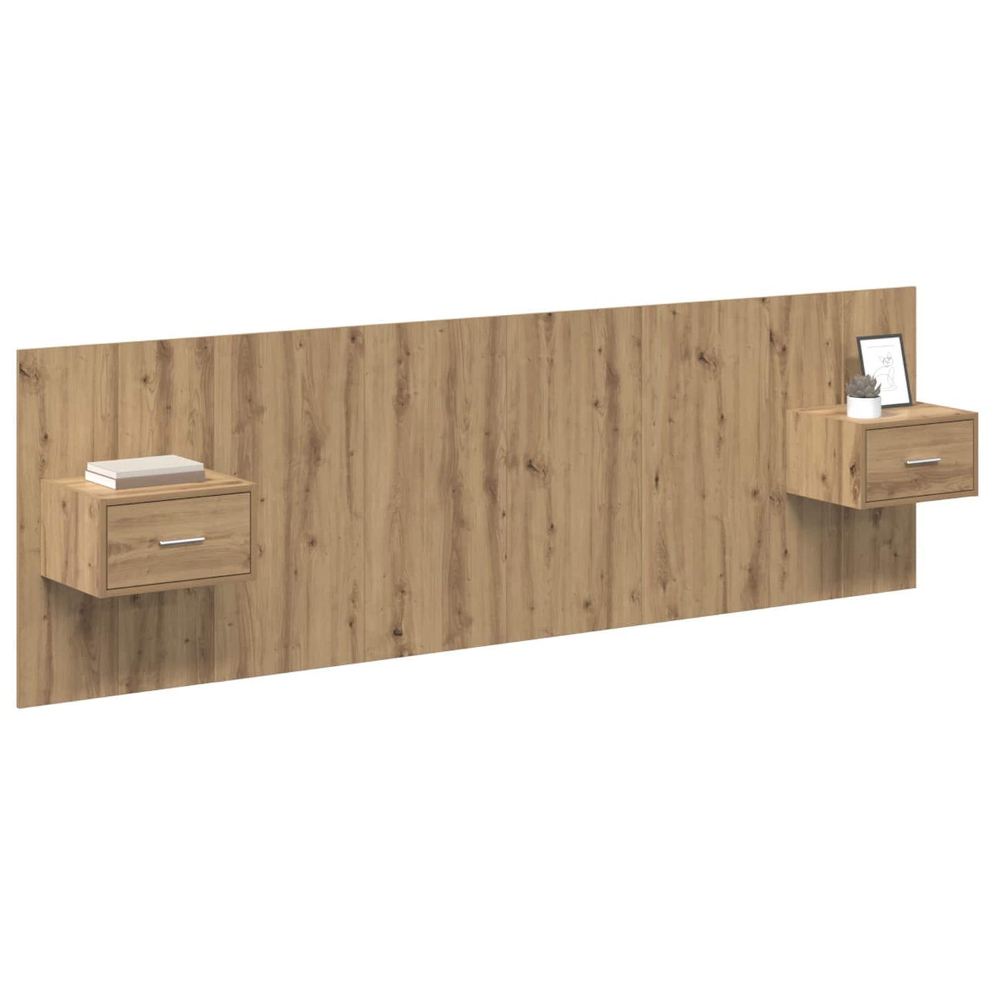 Headboard with Cabinet 3 pcs Artisan Oak Engineered Wood