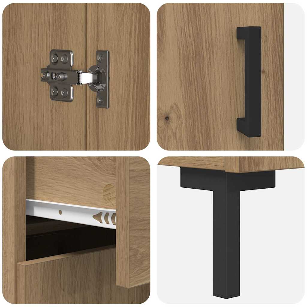 Highboard 2 pcs Artisan Oak 69.5 x 34 x 180 cm Engineered Wood