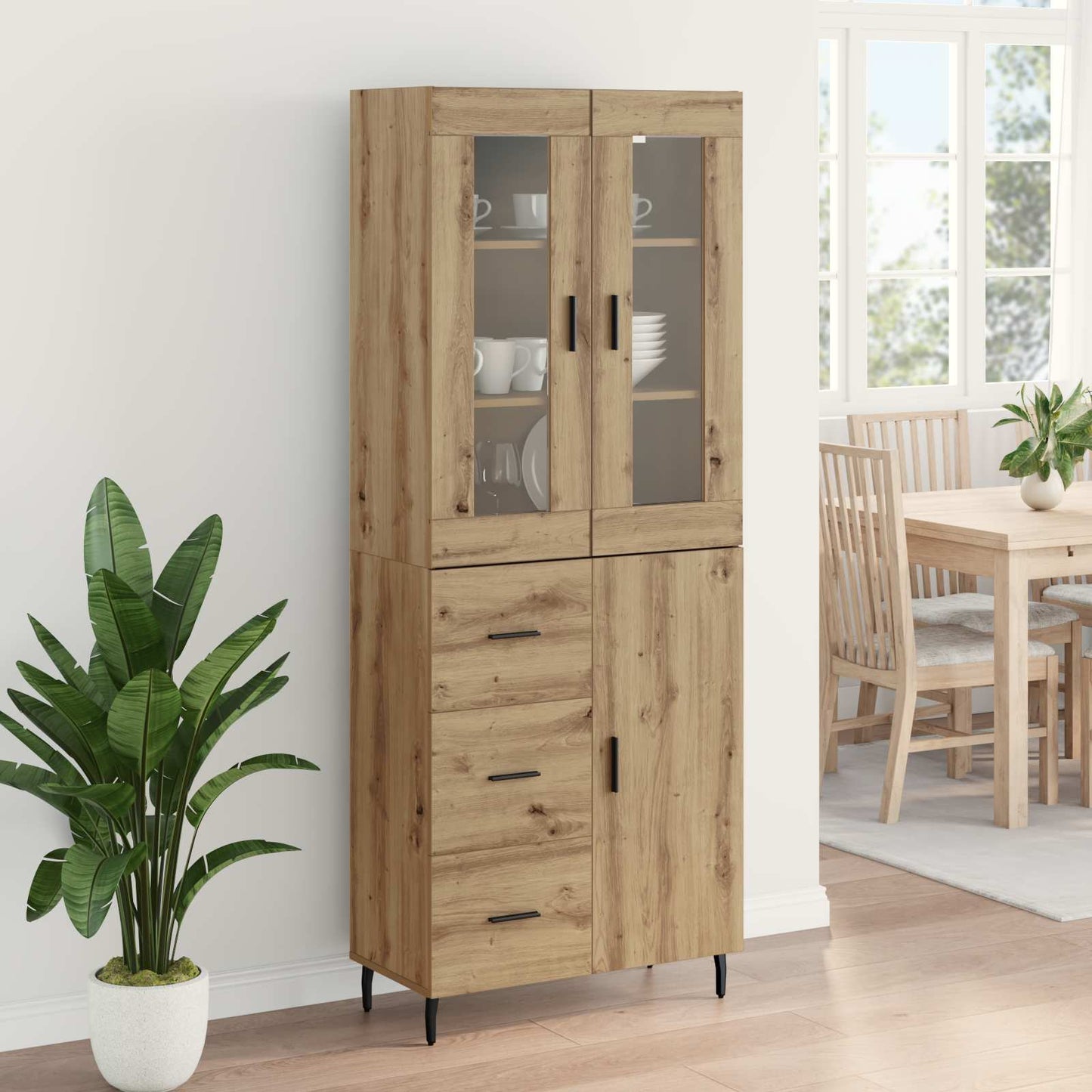 Highboard 2 pcs Artisan Oak 69.5 x 34 x 180 cm Engineered Wood