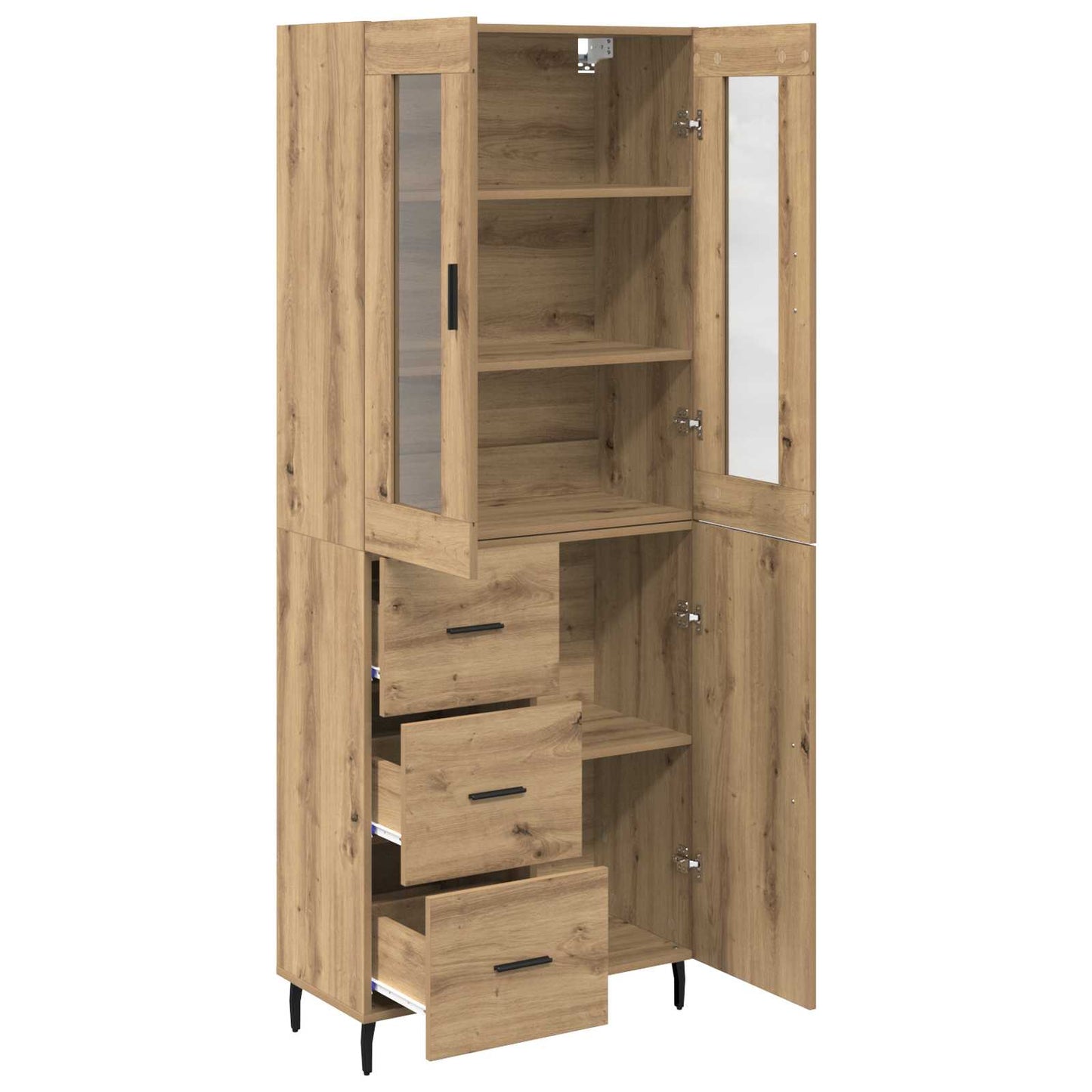 Highboard 2 pcs Artisan Oak 69.5 x 34 x 180 cm Engineered Wood