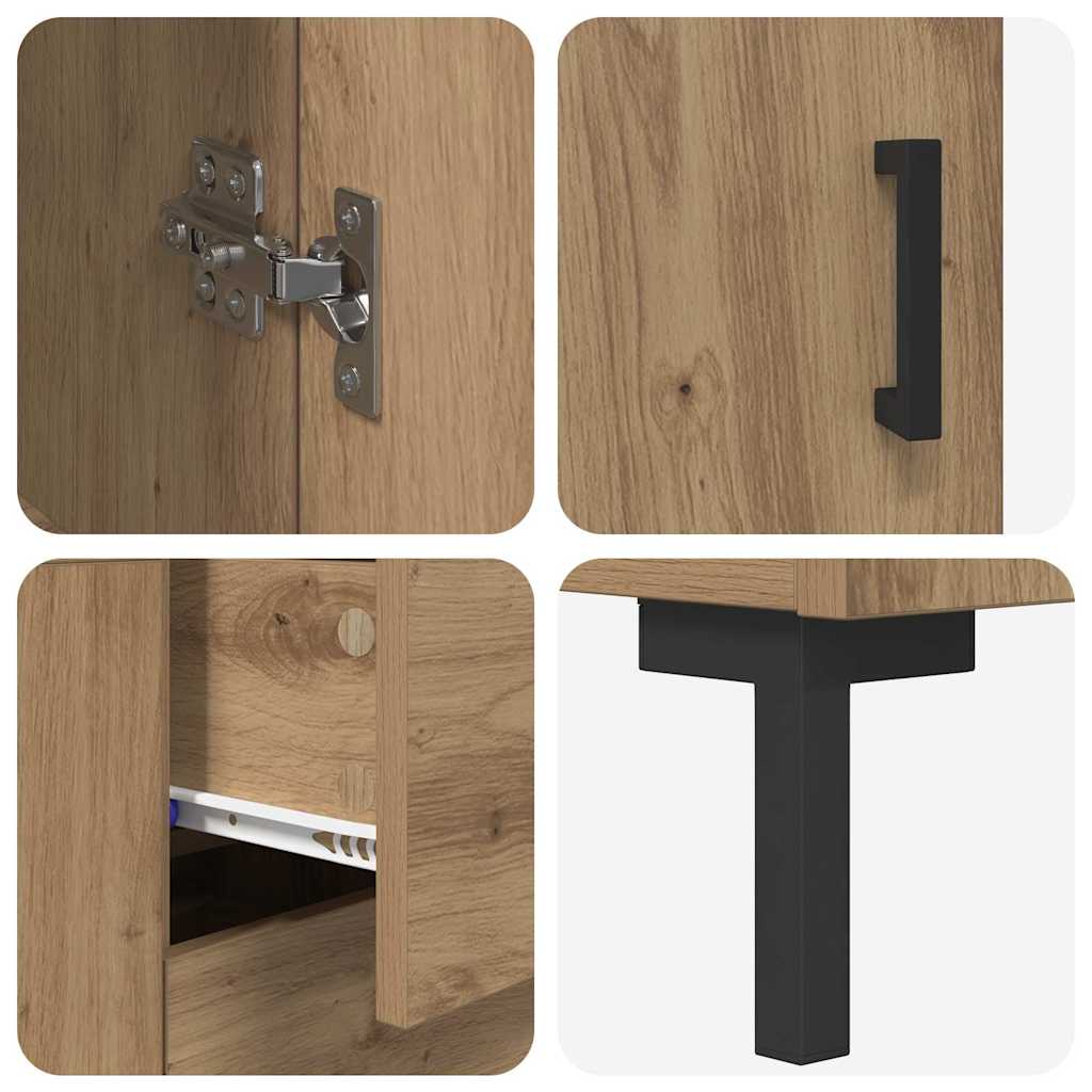 Highboard 2 pcs Artisan Oak 69.5 x 34 x 180 cm Engineered Wood