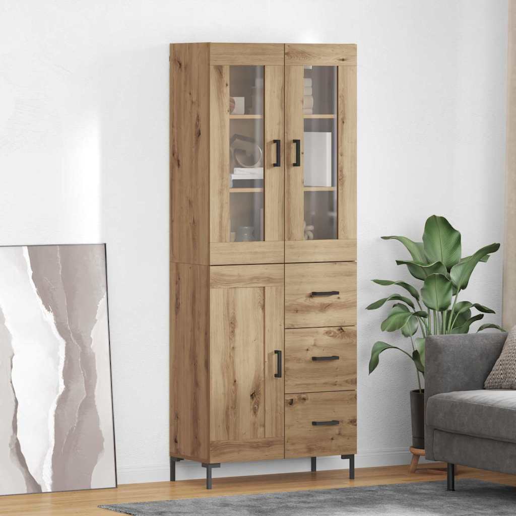 Highboard 2 pcs Artisan Oak 69.5 x 34 x 180 cm Engineered Wood