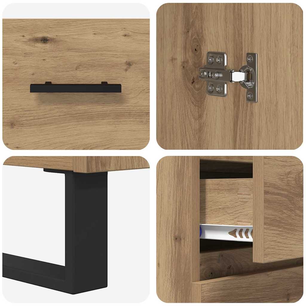 Highboard 2 pcs Artisan Oak 69.5 x 34 x 180 cm Engineered Wood